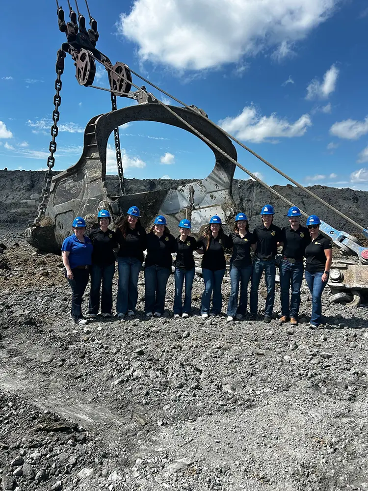 ND FFA state officers and Foundation staff touring Falkirk Mine near Underwood, North Dakota